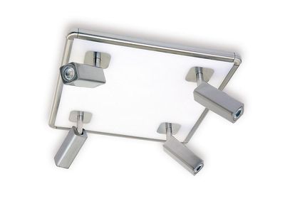 Inspired Lighting Ibiza Loft Spotlight 4 Hoved med baggrundsbelyst lys 40W LED Square Satin Nikkel 4000K, 3000lm,