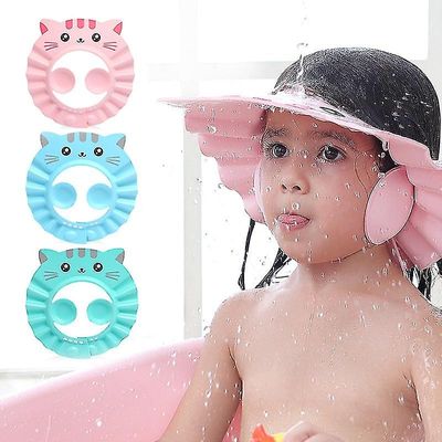 Jying Baby Shower Øre beskyttelse sikker cap justerbar hårvask hat til nyfødte børn børn Shampoo Shield Bath Hoved cover multi-farve Gul