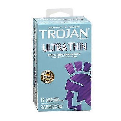 Troijan ultra ohut erittäin herkille voideltuille kondomeille, 12 kpl (1 kpl pakkaus)