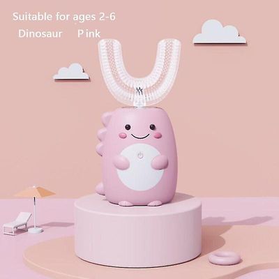 Mikasa Automatisk oral rengøring Børns Electric Tandbørste Børneudstyr Usb Opladning Sonic Cute Dinosaur U-formet TandPleje Pink 2-6 years old