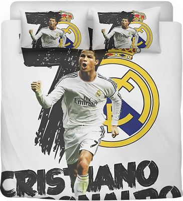 Lakanat g1621 Soccer CR7 pussilakana, Ronaldo mikrokuituvuodevaatteet setti 3PC lasten lohduttaja päällinen setti tq1621 lakanat 240x260cm 94x102in