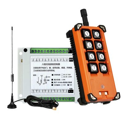 Teollisuuden kaukosäätimen kytkimet Radio-ohjaus 8 kanavaa Ac220v-380v 433MHz