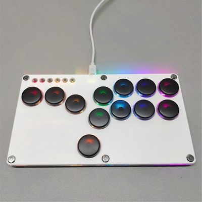 Flatbox Hitbox Arcade Fighting Game Encoder Controller Xinput / Dinput Mini Hitbox -konsoli NS / PS3 / -konsolille Valkoinen Black Key