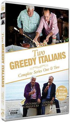 To Greedy Italians Series 1 og 2 DVD (2013) Gennaro Contaldo cert E 4 plater - Region 2