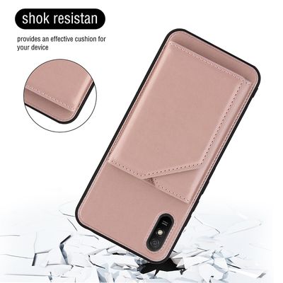 Gangxun Sag For Xiaomi Redmi 9a Vintage Cuir Cover Læderetui Kofanger - Rose
