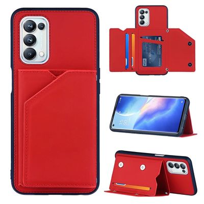 Gangxun Sag For Oppo A93 5g Vintage Cuir Cover Læderetui Kofanger - Rouge