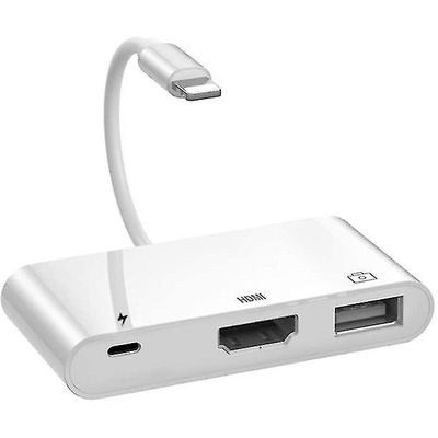 Lightning To Hdmi-adapter, 3-i-1-telefon til Hdmi-adapterkabel med Usb Otg-stik