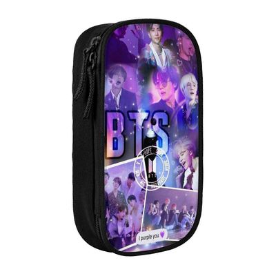 i241 BTS Penaali Rakasta itseäsi Suuren kapasiteetin kynäkotelo Kaksinkertaiset vetoketjut World Tour Jimin Suga V Jungkook RM kynälaukku toimisto ...