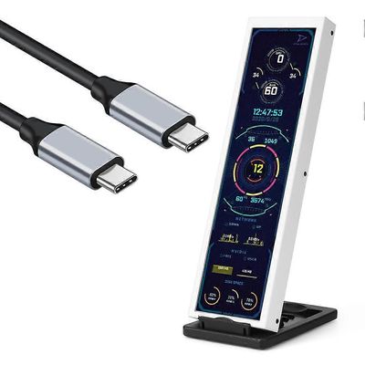 Redkid 8,8 tuuman IPS Type-C toissijainen näyttö minitietokone USB pitkä nauha PC-näyttö CPU GPU RAM HDD näyttö vapaasti AIDA64 Windowsille Valkoin...