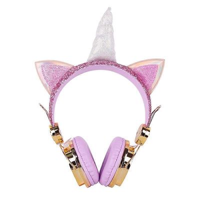 RGB yksisarvinen lasten langattomat kuulokkeet mikrofonilla, ohjaus RGB Light Girls Musiikki Stereo Kuuloke Matkapuhelin Lasten kuulokkeet Lahjakuu...