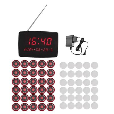 Langaton soittojärjestelmä 30 soittopainiketta 1 näyttövastaanotin IPX4 vedenpitävä langaton hakujärjestelmä ravintolahotellikahvilaan EU-pistoke 1...