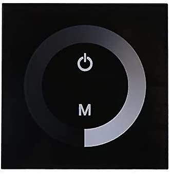 Linkrunning DC 12-24V LED Touch Wall Controller Panel med lysstyrke Skiftende lysdæmper til justering af lys (farve: sort)