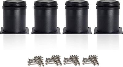 4 justerbare svarte ben 50mm høyde tykkere skap ben bord ben møbler ben, rustfritt stål justerbar høyde 0-15mm leveres med rustfritt stål