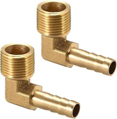 Augro Letkun väkäsen kiinnitys messinki väkänen 90 kyynärpää 8mm piikkilanka x3/8" g urosletku 2kpl