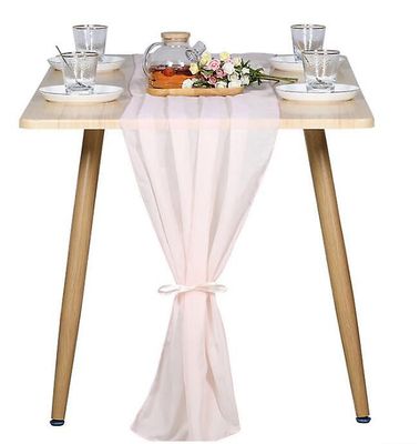 Witdreamer 120 "Bryllup Bord Runners Dusty Soft Chiffon Bryllup Runner Brude Party Decor Lys pink