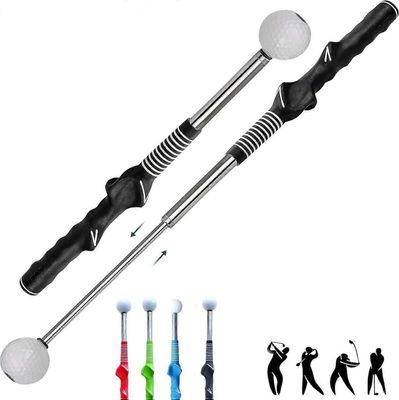 Teleskooppinen, sisäänvedettävä golflyönnin harjoitusapu lämmittelyyn, tempo- ja voimaharjoitteluun kaikille pelaajille, Schwarz