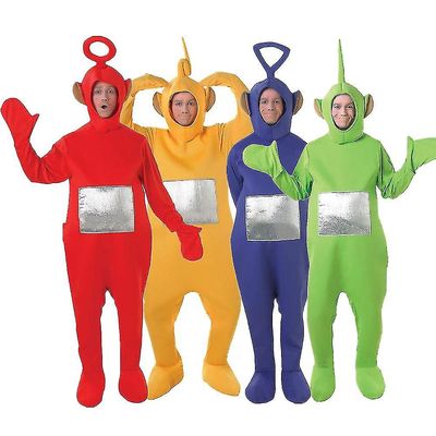 Voksne Børn Teletubbies Kostumer Cosplay Suit Tinky Winky Dipsy Laa-laa Po Party Fancy Dress Jumpsuit Rød L (175-185CM)