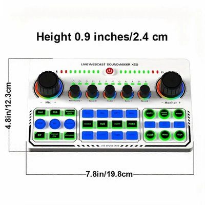 X50 Live Sound Card Audio Mixer Tallennus Desktop Singing BT OTG Digital Lossless tehtävä P Musta