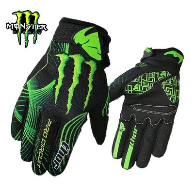 Monster Energy Handsker Ny Off-road Motorcykel Ridning Cykel Mountainbike Handsker Fitness Unisex Vinter Multicolor Road Bike Grøn og sort XL