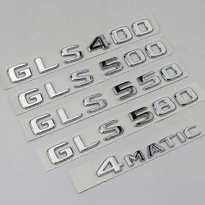 3d Abs -logo Gls400 Gls500 Gls550 Gls580 Tunnus Kirjaimet Tarra Auton tavaratila Tarra tarra Mercedes Benz Gls W166 W167 -lisävarusteille Chrome GL...