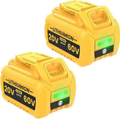 Yhteensopiva 2 kpl 20V / 60V 9.0Ah FlexVolt XR -akku Dewalt DCB609 DCB606 DCB612 DCB184 DCB546 DCB200 DCB201 DCB182, yhteensopiva 18V langattoman P...