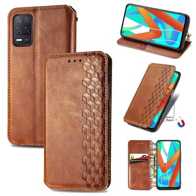 Gangxun Sag for Realme V13 Flip Cover Tegnebog Flip Cover Tegnebog Magnetisk Beskyttende Handytasche sag Etui - Marron