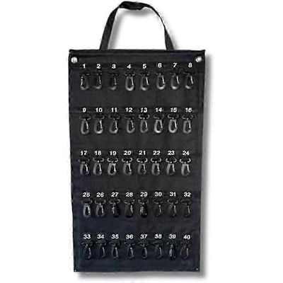 Kannettava avainten säilytyslaatikko lukolla, johon mahtuu 40 avainta - säänkestävä ja turvallinen roll-up-muotoilu kotiin ja matkoille Musta