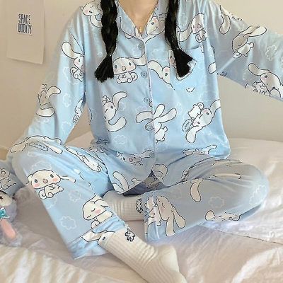 Sanrios Kawaii pyjamas Cinnamoroll søt tegneserie koreansk student sovesal hjem klær kjæreste gave 120-140catty