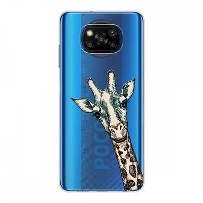 Crazy Kase Hull For Xiaomi Poco X3 Nfc I Silikone Fleksibel 1 Mm, Giraf Hoved