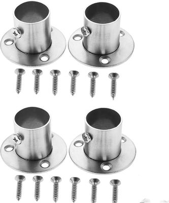 SZTXJ sett med 4 flenser i rustfritt stål for garderobe, rør, brakett og holder, tilkobling mellom rør, klesstang holder - 22mm