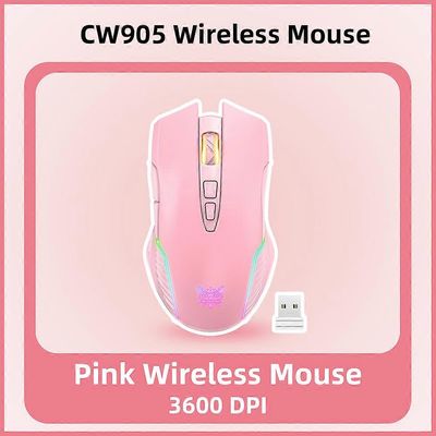 ONIKUMA CW905 2.4GHz langaton hiiri 7 ohjelmointipainiketta Säädettävä 4 tasoa 3600DPI pelihiiret hengittävillä LED-väreillä CW905 langaton vaalean...