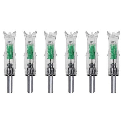 6PCS LED-valaistut Nocks sopivat 7,62 mm: n valaistuihin nokkeihin valaistut jousiammuntanokat jousiammunnan metsästykseen ulkona