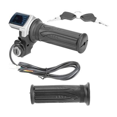 Fsu Elektrisk gasshåndtak 36v halv vri gass med LED strømindikator nøkkellås for elektriske sykler scootere motorsykkel Black