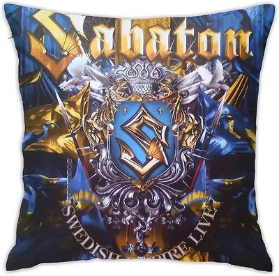 Mukava ja kestävä Sabaton Ruotsin valtakunta koristeellinen tyynynpäällinen 45 x 45 cm tyynyliinat heittää tyynytyynyn päällinen Tyynyliina sohva-a...