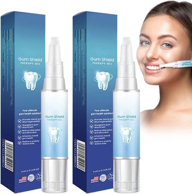 Frusde Gum Shield Therapy Gel, Gum Therapy Gel, Teeth Whitening Essence Pen, Teeth Whitening Pen, Teeth Stain Remover For Sensitive Teeth 2pcs