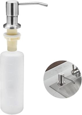 Tinor Tiskialtaan saippua-annostelija, 350ml keittiö ruostumattomasta teräksestä valmistettu sisäänrakennettu pesuaineannostelija, uudelleentäytett...