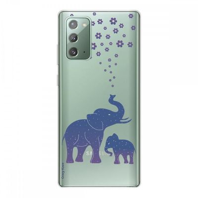 Crazy Kase Hull Til Samsung Galaxy Note20 i silikone fleksibel 1 Mm, Blå Elefant