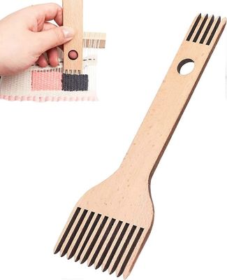 Kudonta kangaspuukampa kaksipäinen puinen kangaspuu kampa hapsukampa punotut työkalut käsityö kuvakudos matto