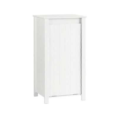 Säilytyspyykkikaappi Kylpyhuoneen vapaasti seisova lattiakaappi irrotettavalla pyykkikorilla, SoBuy BZR100-W Valkoinen 45x35x85.5cm