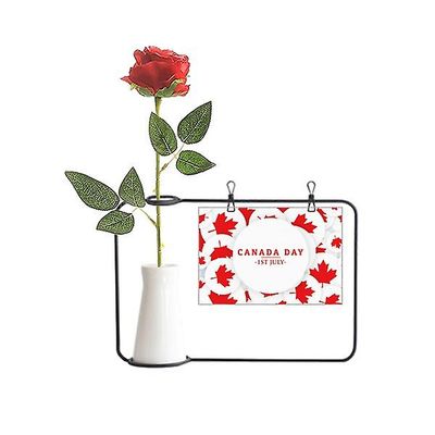 4 juli Maple Happy Canada Day Kunstig Rose Flower Hængende vaser Dekoration Bottle