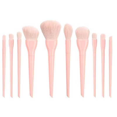 Sæt med 10 slikfarvede makeuppensler Pink