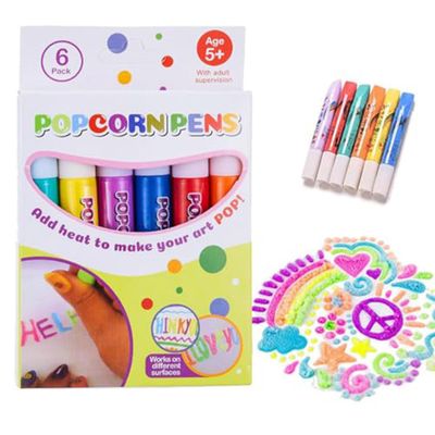 Kakanwo Penne DIY boble Popcorn Tegning Penne Puffy Bubble Pen Puffy 3Dart Safe Pen, Popcorn Penne, Magics Farve DIY Bubble Popcorn Tegning Penne t...