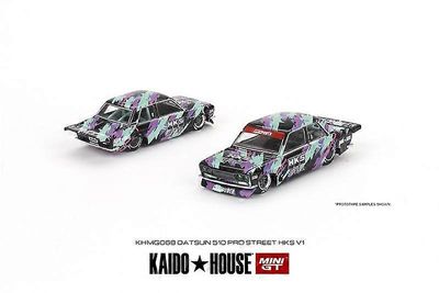 Kaido House x MINI GT 1:64 Datsun 510 Pro Street HKS V1 / Nissan Fairlady Z Kaido GT 95 Drifter V1 Diecast malli auto lelu autot Datsun 510 HKS