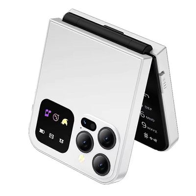 A50 Pro Flip Phone Dual SIM -kortti GSM Automaattinen puhelun tallennus 2,4 tuuman näytön taitettavat matkapuhelimet Valkoinen