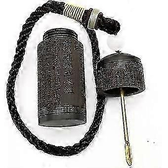 Ebony Blackwood Nuuskapullo kannettava metallilusikalla Snorting Snorter Bullet tuoksu Hammastikut Säiliö Buddha Sutra