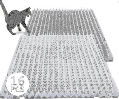 16 pakkaus kissaa hylkivä ulkona oleva scat-matto kissat Koirat Muovimatot piikillä Kirkas piikkinen pelotekoulutus Lemmikkimatto Kissan hylkivä ma...