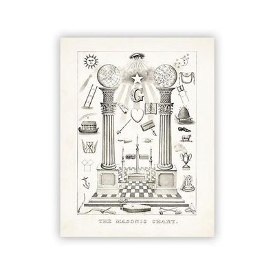Bricks Masons Mason masonisk diagram lærred-sort og hvid
