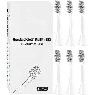 6 kpl vaihtoharjaspäät, jotka ovat yhteensopivia Suri sähköhammasharjan kanssa Valkoiset pehmeät harjakset