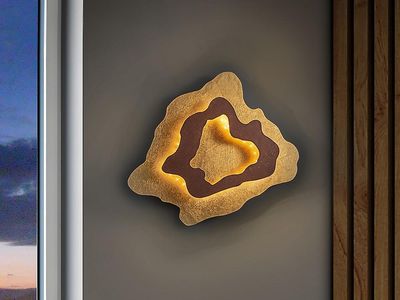 Schuller Lighting Halo integreret LED væg lys, rust, gyldent brød,