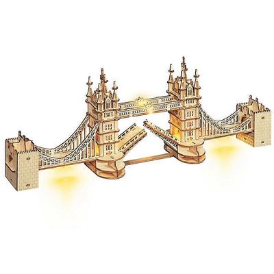 Redkid Rolife DIY 3D Tower Bridge Big Ben Kuuluisa rakennus Puinen pulmapeli Helppo kokoonpanolelulahja lapsille Teini-ikäinen aikuinen TG412-torni...